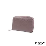 FUNNNY 真皮荔枝紋12卡 票卡夾/零錢包 中居 羽 羅蘭紫