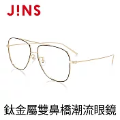 JINS 鈦金屬雙鼻橋潮流眼鏡-黑金(AUTF19S142)黑金