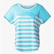 【The North Face】 女 FLASHDRY吸濕排汗短袖T恤S藍