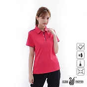 【遊遍天下】女款吸濕排汗抗UV機能POLO衫(GS1033)M玫紅紫