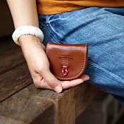 Harvest Label｜日系甜美 口袋型植鞣牛皮零錢包咖啡色