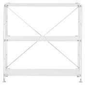 [MUJI無印良品]SUS鋼製層架組 /亮面淺灰/寬/小/9S