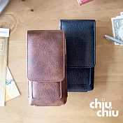 【CHIUCHIU】小米 小米 9 (6.39吋)復古質感犀牛紋雙卡層可夾式保護皮套(沉穩黑)