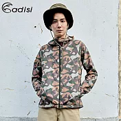ADISI 男COOL鈦抗UV撥水連帽日系印花外套AJ1911037/ 城市綠洲 (UPF50+、抗紫外線、防曬、降溫)S山形迷彩