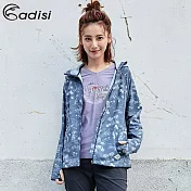 ADISI 女COOL鈦抗UV撥水連帽日系印花外套AJ1911039 (S-2XL) / 城市綠洲 (UPF50+、抗紫外線、防曬、降溫)S藍紫夏威夷