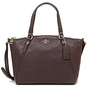 COACH 荔枝紋造型手提/斜背包-咖啡色 (現貨+預購)咖啡色