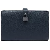 MICHAEL KORS 鎖頭荔枝紋皮夾-深藍（現貨+預購）深藍