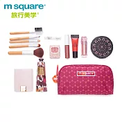m square商旅系列Ⅱ化妝包S-紅色六角紋