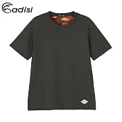ADISI 男短袖鋅纖維消臭速乾上衣AL1911026 (S-2XL) / 抗菌、抗UV、透氣快乾、Richy紗S岩灰