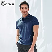 ADISI 男COOL鈦透氣速乾POLO衫AL1911071 (M-2XL) / UPF50+、抗紫外線、防曬、降溫M深藍