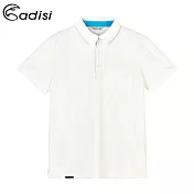 ADISI 男COOL鈦透氣速乾POLO衫AL1911071 (M-2XL) / UPF50+、抗紫外線、防曬、降溫M經典白