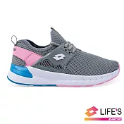LOTTO 義大利 女 EVO LIFE 彈力潮流跑鞋-US6灰/粉