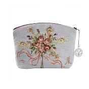 Art de Lys法國原裝 5810P 瑪麗皇后花束/淺紫背景/雙面小型化妝包 15x20