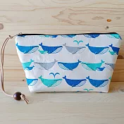 布風手作|鯨魚噴水 化妝包
