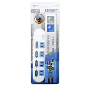 東億2孔4開關4插座延長線_1.8公尺(6尺) TY-S124-6尺