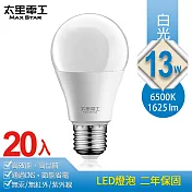 【太星電工】13W超節能LED燈泡(20入)白光/暖白光 白光