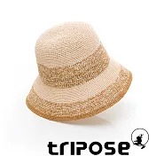 tripose AGNES 100%手工Raffia時尚遮陽草帽-帽簷8cm(黃棕色)
