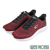 ◤Green Phoenix◥雙彩飛線編織綁帶平底運動休閒鞋JP25.5紅色