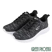 ◤Green Phoenix◥雙彩飛線編織綁帶平底運動休閒鞋JP25.5黑色