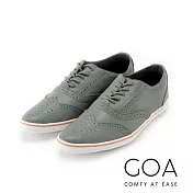 GOA英倫風雕花牛津尖頭紳士鞋EU40灰色