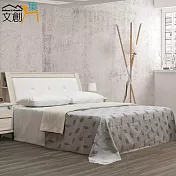 【文創集】西貝頓 時尚5尺皮革雙人床台組合(床頭箱＋床底＋不含床墊)