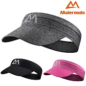 □Maleroads 貼心可折疊設計!! 遮陽帽+導汗帶 二合一防曬好幫手□ 適用於戶外活動 運動 跑步 遮陽防曬 空頂帽 吸汗止汗頭帶 清爽透氣灰色
