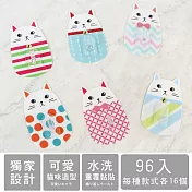 【誠田物集】獨家彩色貓咪免釘無痕掛勾(96入-每種款式各16個)多色