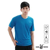 【遊遍天下】MIT中性款吸濕排汗抗UV機能圓領衫(S107-1)L寶藍