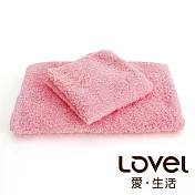 Lovel 7倍強效吸水抗菌超細纖維毛巾/方巾2件組(共9色)芭比粉