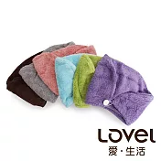 Lovel 7倍強效吸水抗菌超細纖維浴帽6入組(共9色)柔棉紫