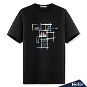 (現貨+預購)-HeHa阿薩圤盧的抽象藝術風潮流短T三色M(黑色)