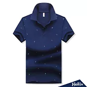 <現貨+預購>迷你帆船印花純棉翻領POLO衫  二色-HeHaM(紳士藍)