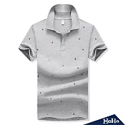 <現貨+預購>迷你帆船印花純棉翻領POLO衫  二色-HeHaM(知性灰)