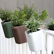 QUALY 綠洲免澆水花器S-方(咖啡)