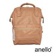 anello 打孔皮革口金後背包 米色 L尺寸