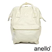 anello 打孔皮革口金後背包 象牙白 L尺寸