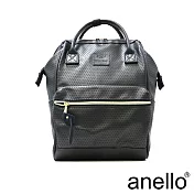 anello 打孔皮革口金後背包 黑色 M尺寸