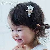 Cutie Bella馬卡龍色系雙層星星全包布手工髮夾四入組-Sparkle Star