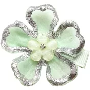 Cutie Bella櫻桃花全包布手工髮夾-Cherry Flower-Mint