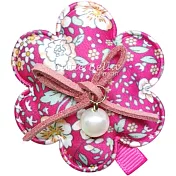 Cutie Bella珍珠鄉村花全包布手工髮夾-Country Pearl Flower-Rose