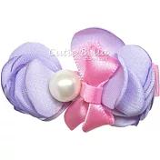 Cutie Bella珍珠多層次花瓣全包布手工髮夾-Flower Pearl-Lilac