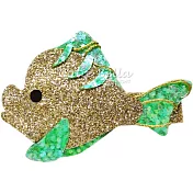 Cutie Bella亮粉小比目魚全包布手工髮夾-Sparkle Fish-Golden