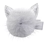 Cutie Bella貂毛貓咪全包布手工髮夾-Marten Hair Cat-Gray