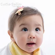 Cutie Bella馬卡龍色系蝴蝶結小熊全包布手工髮夾-Macaron Teddy-Sunny