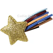 Cutie Bella馬卡龍色系流星全包布手工髮夾-Meteor-Golden