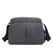 WAIPU 時尚多功能側背包 帆布包 男女休閒包 背包 橫式側背書包 斜跨單肩包 1185灰