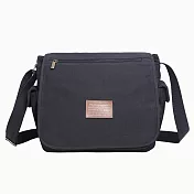 WAIPU 時尚多功能側背包 帆布包 男女休閒包 背包 掀蓋型橫式側背包 斜跨單肩包 1148黑