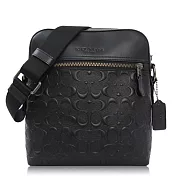 COACH 壓紋小牛皮 / HOUSTON 飛行 斜背包_黑色黑色