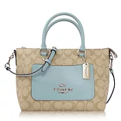 COACH 經典 PVC / 小款 / 斜背兩用包_卡其藍卡其藍