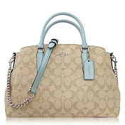 COACH 經典 PVC / Sage Carryall 大款 / 手提兩用包_卡其藍卡其藍